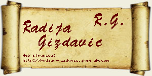Radija Gizdavić vizit kartica